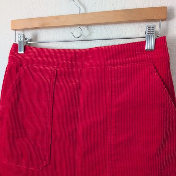 Boden Womens US 4L UK 8L Red Corduroy Knee Length High Rise - Picture 5 of 6